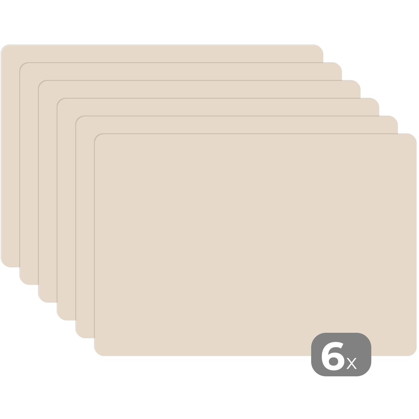 PLATZSETS 6er-Set Beige - Unifarben Platzdeckchen 45x30 cm - Beige, Kunststoff (0.3/45/30cm) - MuchoWow