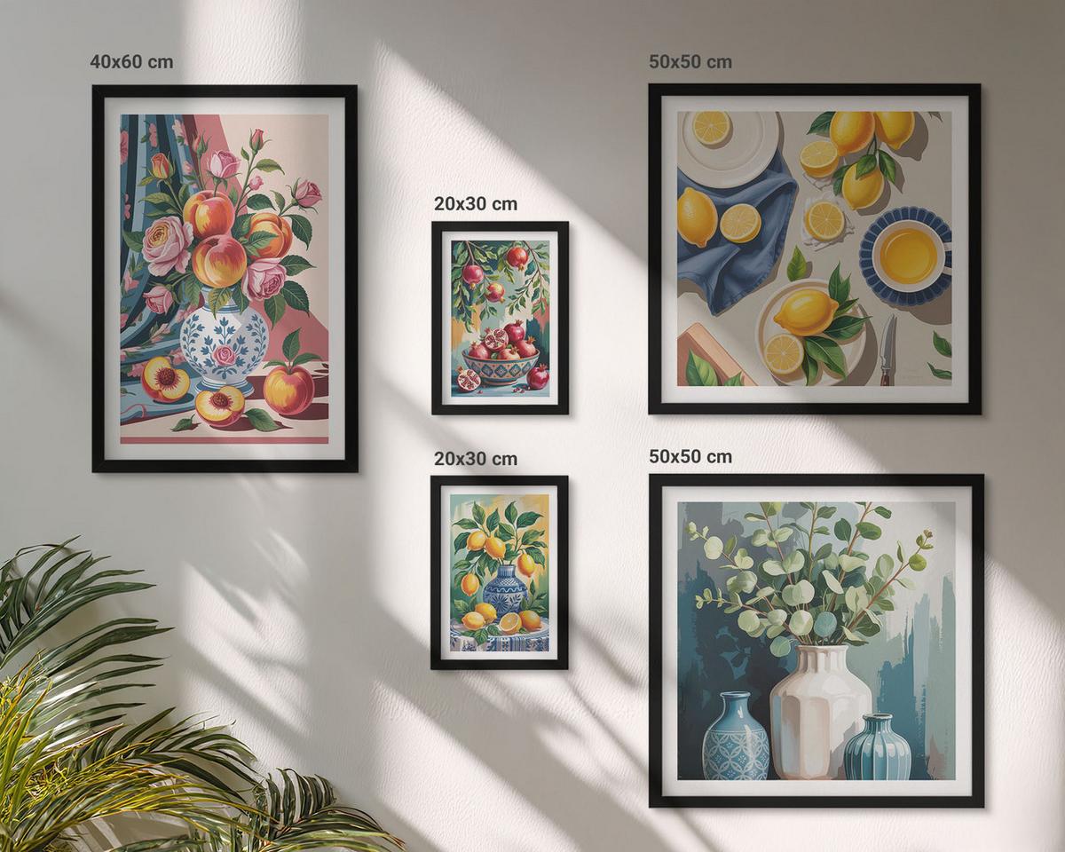 BILDER SET 5er Set - 50x50 cm & 20x30 cm & 40x60 cm Schwarzer Rahmen - Matisses stilvolle Figuren - Schwarz, Kunststoff (40/60cm) - TULUP
