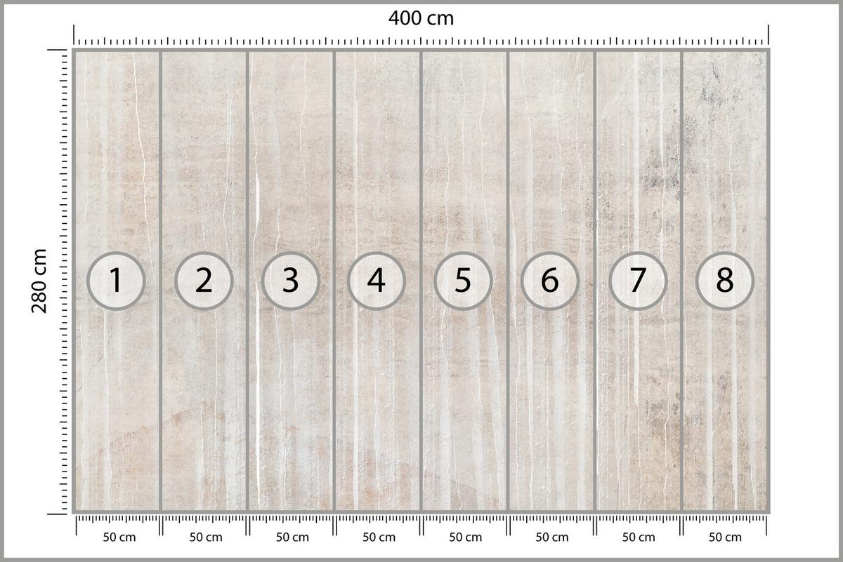 FOTOTAPETE Beton Optik Abstraktion Vintage Stil 400x280 - Beige/Braun, Papier (400/280cm) - Muralo