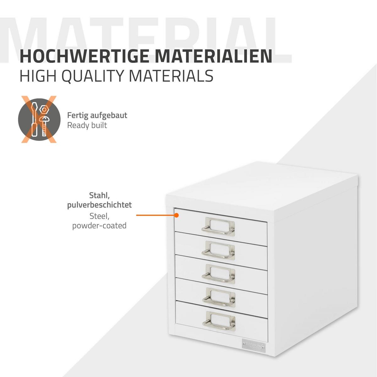 SCHUBLADENBOX - Weiß, Metall (28/38/33cm) - ML-DESIGN