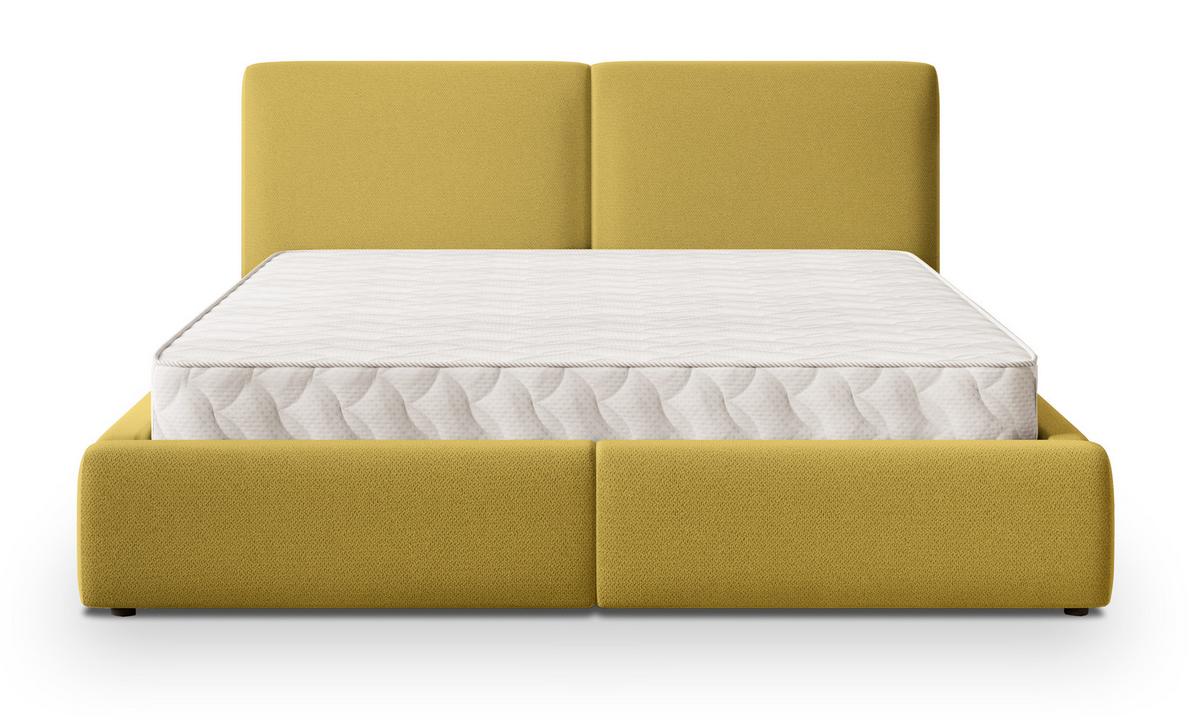 POLSTERBETT FELURO SR 120x200 cm mit Bettkästen - Gelb - Gelb, Holz/Textil - MASSENO