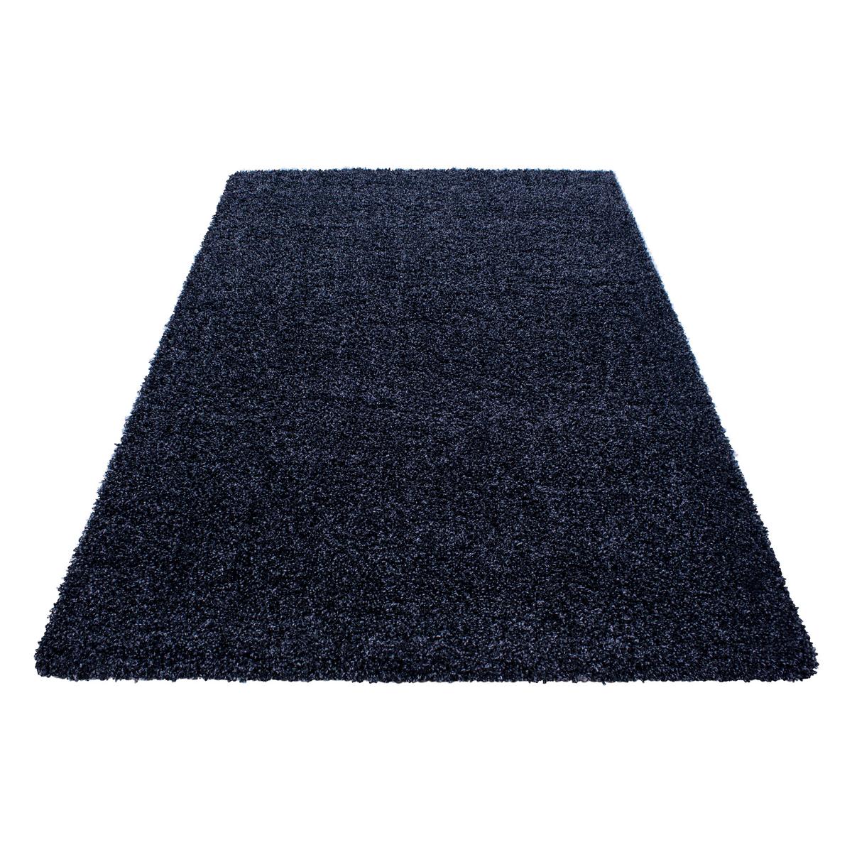 HOCHFLORTEPPICH RHEIN, einfarbig, Marineblau, 80 x 150 cm - Blau, Textil (80/150cm) - KADIMA DESIGN