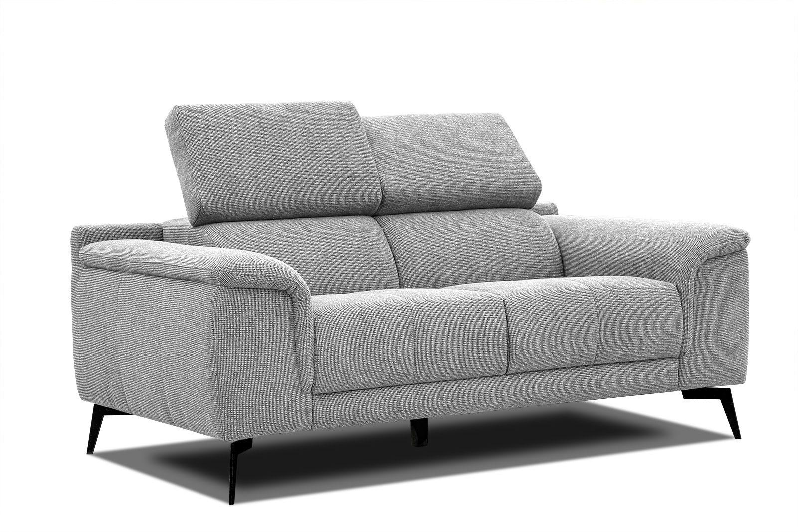 SOFA FIERO 2-Sitzer, silberfarben - Silberfarben/Schwarz, Holzwerkstoff/Textil (170/82/103cm) - Wozimo