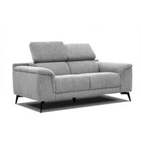 SOFA FIERO 2-Sitzer, silberfarben - Silberfarben/Schwarz, Holzwerkstoff/Textil (170/82/103cm) - Wozimo