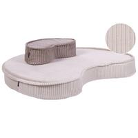 POUF Samtstoff Hellbeige Nili - Beige/Braun, Textil (90/10/75cm) - Beliani