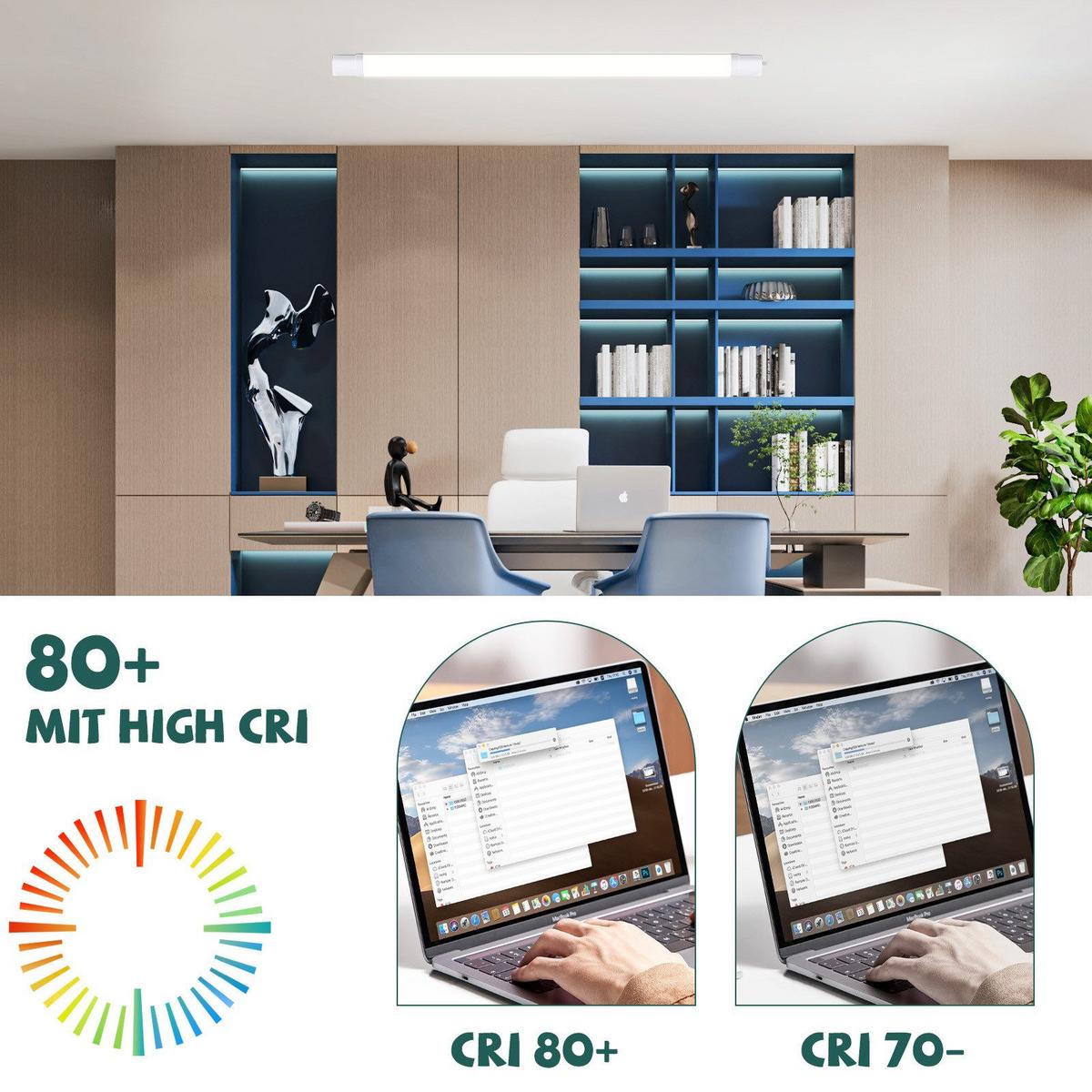 LED-DECKENLEUCHTE Engelbert 120/6/4 cm - Weiß, Metall (120/6/4cm) - Nettlife