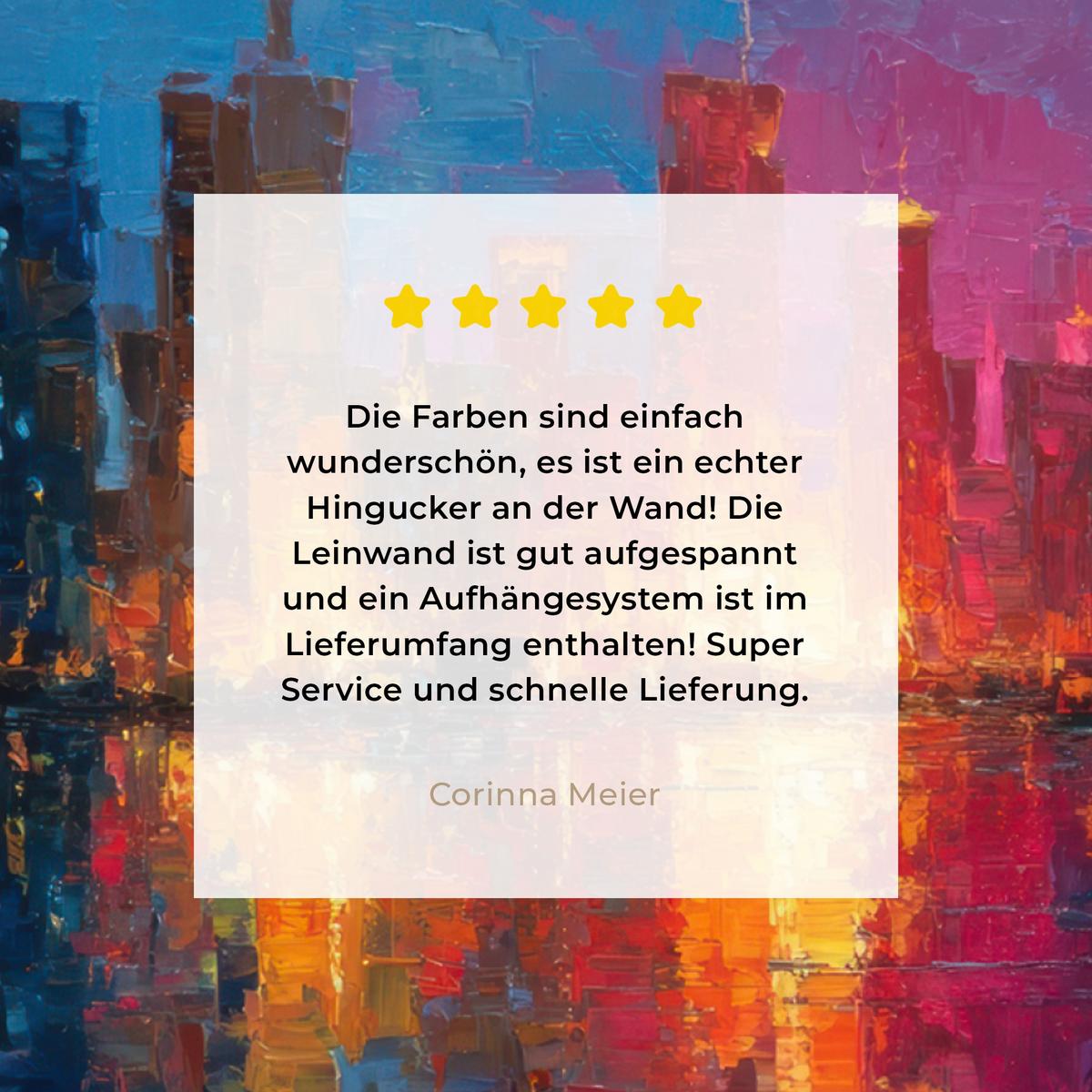 LEINWANDBILD Skyline - Pinselstriche - Dunkelblau - Leuchtend Deko Groß 90x90 cm - Blau, Textil (90/90cm) - MuchoWow