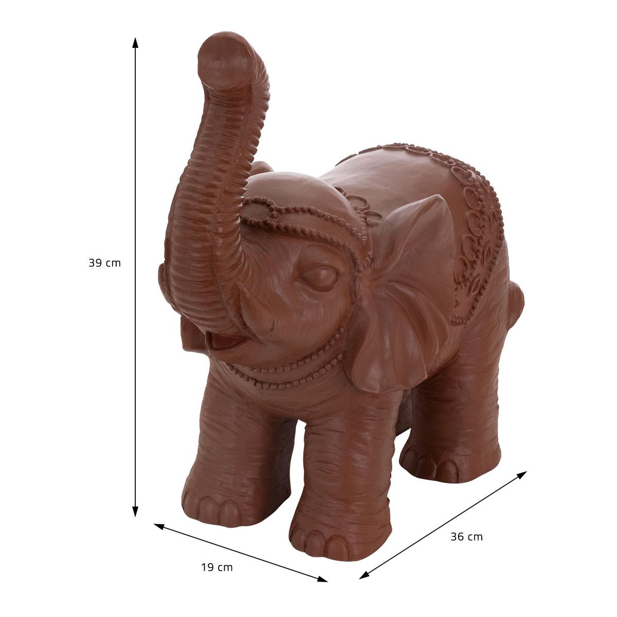 DEKO ELEFANT Figur Braun 36x19x39 cm aus Kunststoff - Braun, Keramik (19/39/36cm) - ML-DESIGN