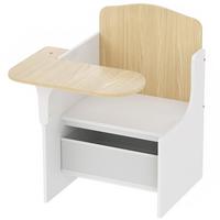 KINDERTISCH-MIT-STUHL MDF Vliesstoff Weiß - Weiß, Holzwerkstoff (51/59/58.5cm) - AIYAPLAY
