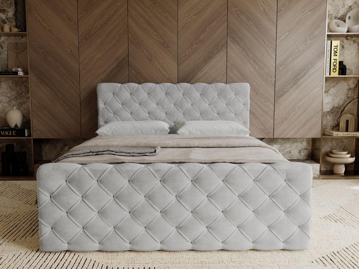 BOXBETT Lunaris 140x200 Hellgrau - Hellgrau, Holz/Textil (140/200cm) - Graingold