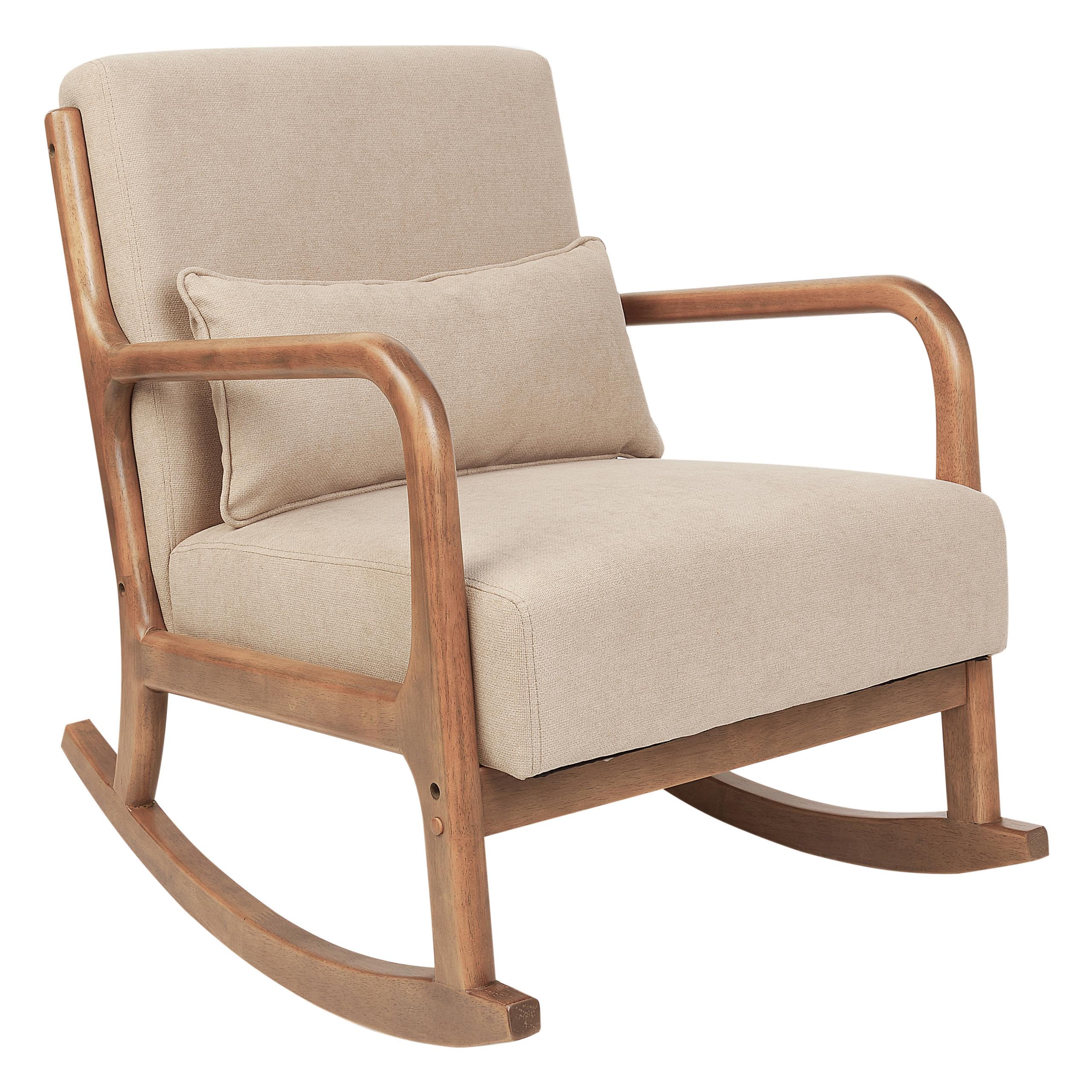 SCHAUKELSESSEL Stoff Beige Skovde - Hellbraun/Beige, Textil (66/82/79cm) - Beliani
