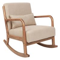 SCHAUKELSESSEL Stoff Beige Skovde - Hellbraun/Beige, Textil (66/82/79cm) - Beliani