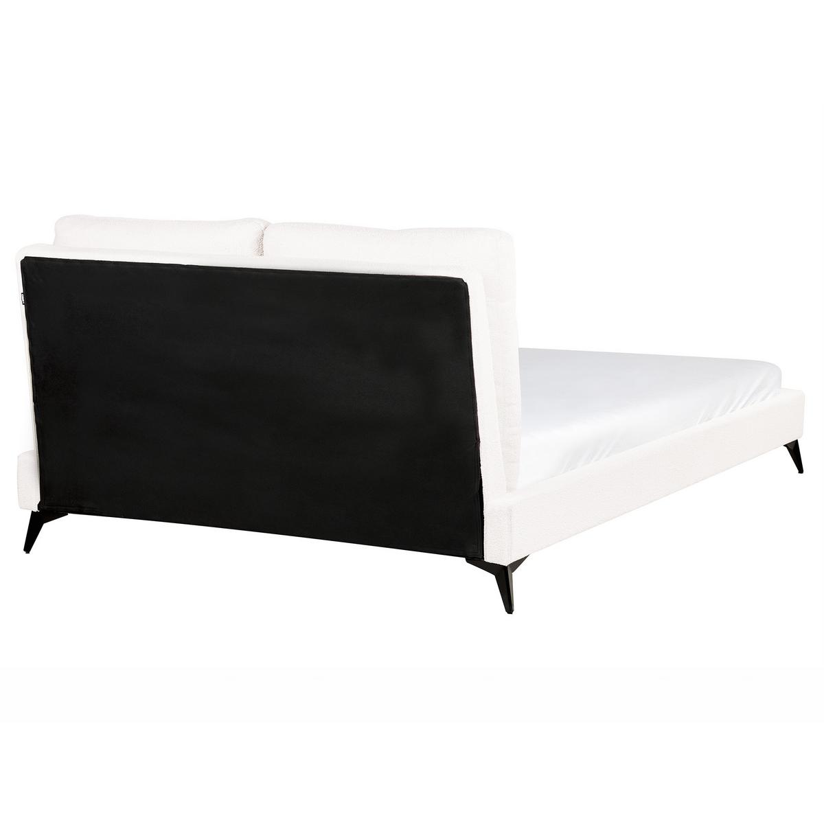 POLSTERBETT mit Lattenrost 160x200 cm Weiß Melle - Creme, Textil (160/200cm) - Beliani