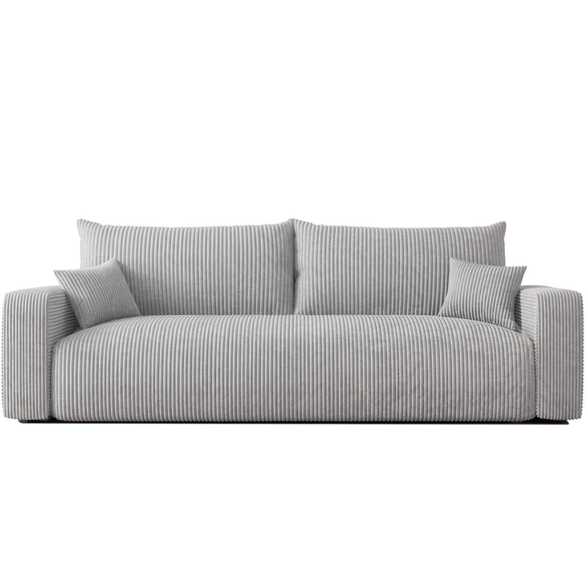 SOFA mit Schlaffunktion, Hellgrau - Hellgrau, Holzwerkstoff (246/79/93cm) - Idohome