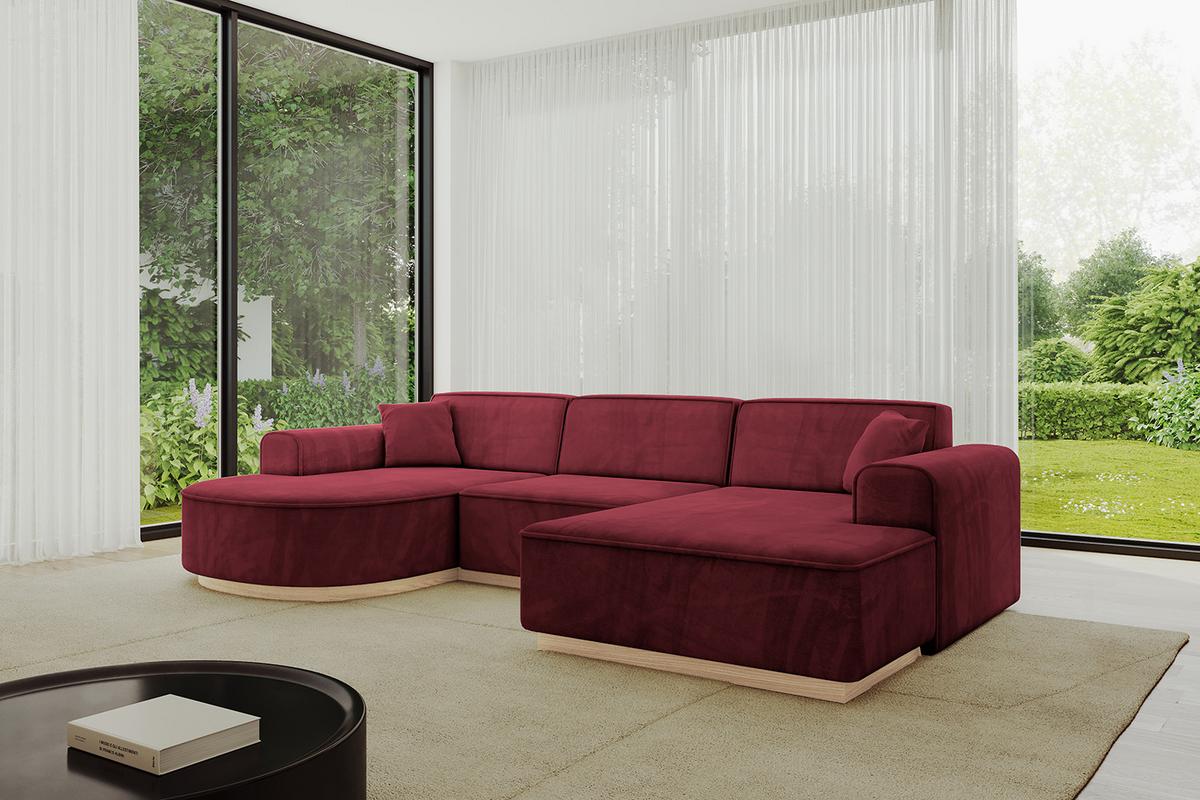 WOHNLANDSCHAFT ARRIO-U1 303x171x83 cm Bordeaux - Bordeaux, Holzwerkstoff/Textil (303/83/171cm) - ALTDECOR