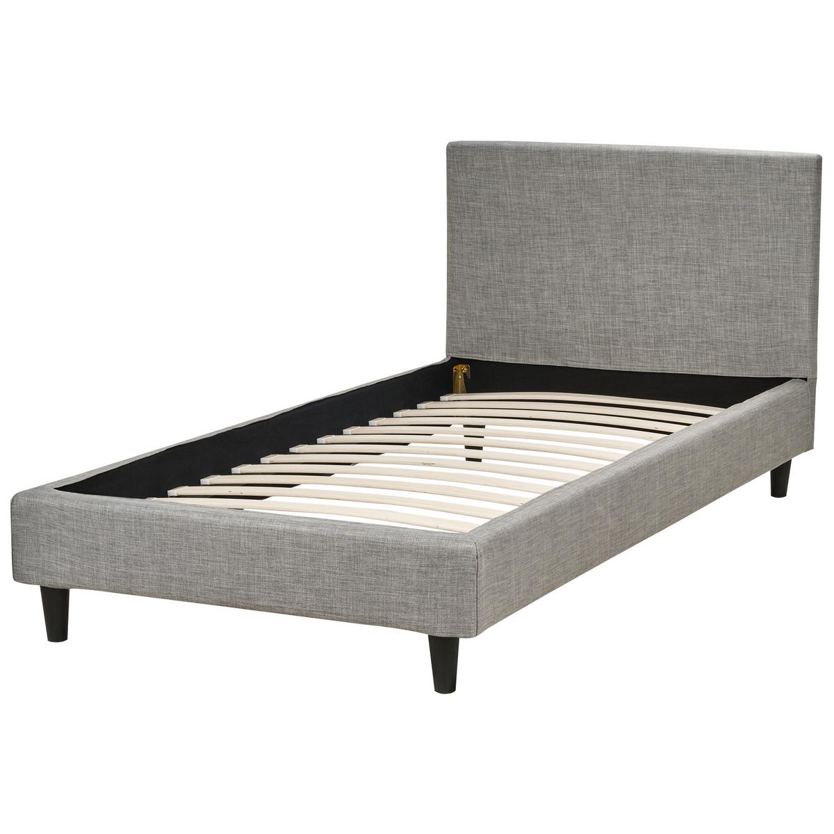 BETTRAHMENBEZUG 90/200 cm Hellgrau Fitou - Hellgrau/Grau, Textil (100/214cm) - Beliani