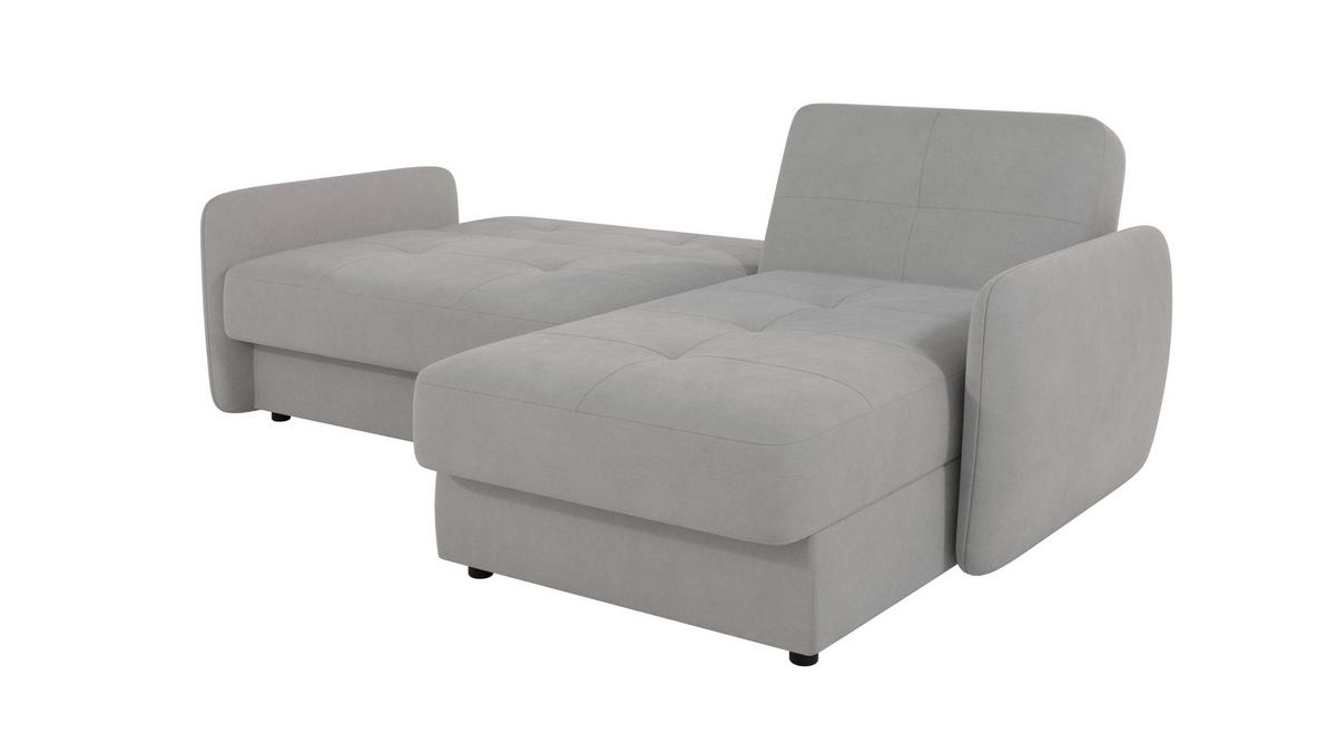 ECKSOFA Lupo Silber Mikrofaser - Silberfarben/Schwarz, Holz/Kunststoff (232/147cm) - S-Style Möbel