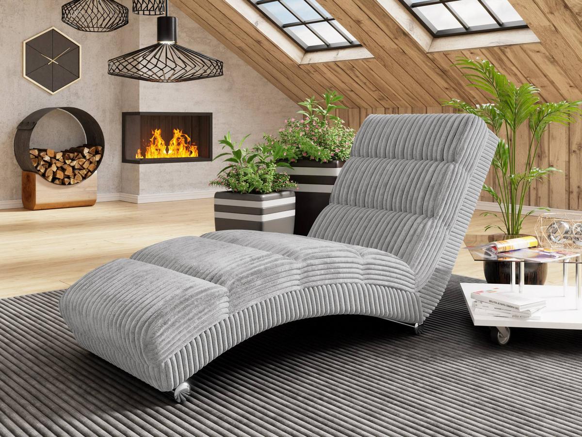 RELAXLIEGE Holiday Cord Bis - Chromfarben/Hellgrau, Holz/Textil (62/84/180cm) - MIRJAN24