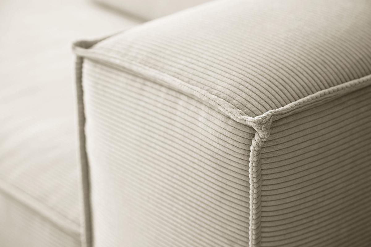 SOFA CARMO Weiß Cord - Schwarz/Weiß, Kunststoff/Textil (306/68/118cm) - KAWOLA
