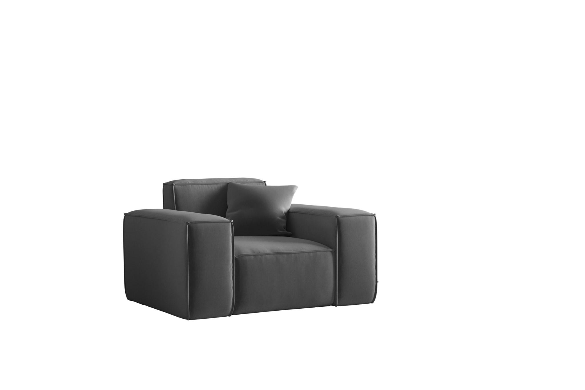 SESSEL Celes Premium Opera Velvet - Dunkelgrau, Holzwerkstoff/Textil (121/73/88cm) - Fun Möbel