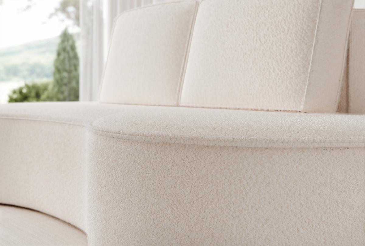 2-SITZER-SOFA SOFIA Bouclé-Stoff in Weiß - Schwarz/Weiß, Kunststoff/Textil (234/88/101cm) - Idohome