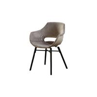 STUHL ZAJA Grau Velvet (1er-Set) - Grau, Textil (57/82/59cm) - KAWOLA