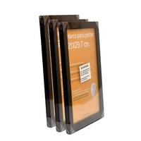 RAHMEN Set mit 3 aus MDF und Acrylglas Schutz und Aussteller für Fotografien, Bilder, Poster, Gemälde, Dekoration für Haus Farbe Schwarz A4 - Schwarz, Holz (21/3cm) - Nacnic