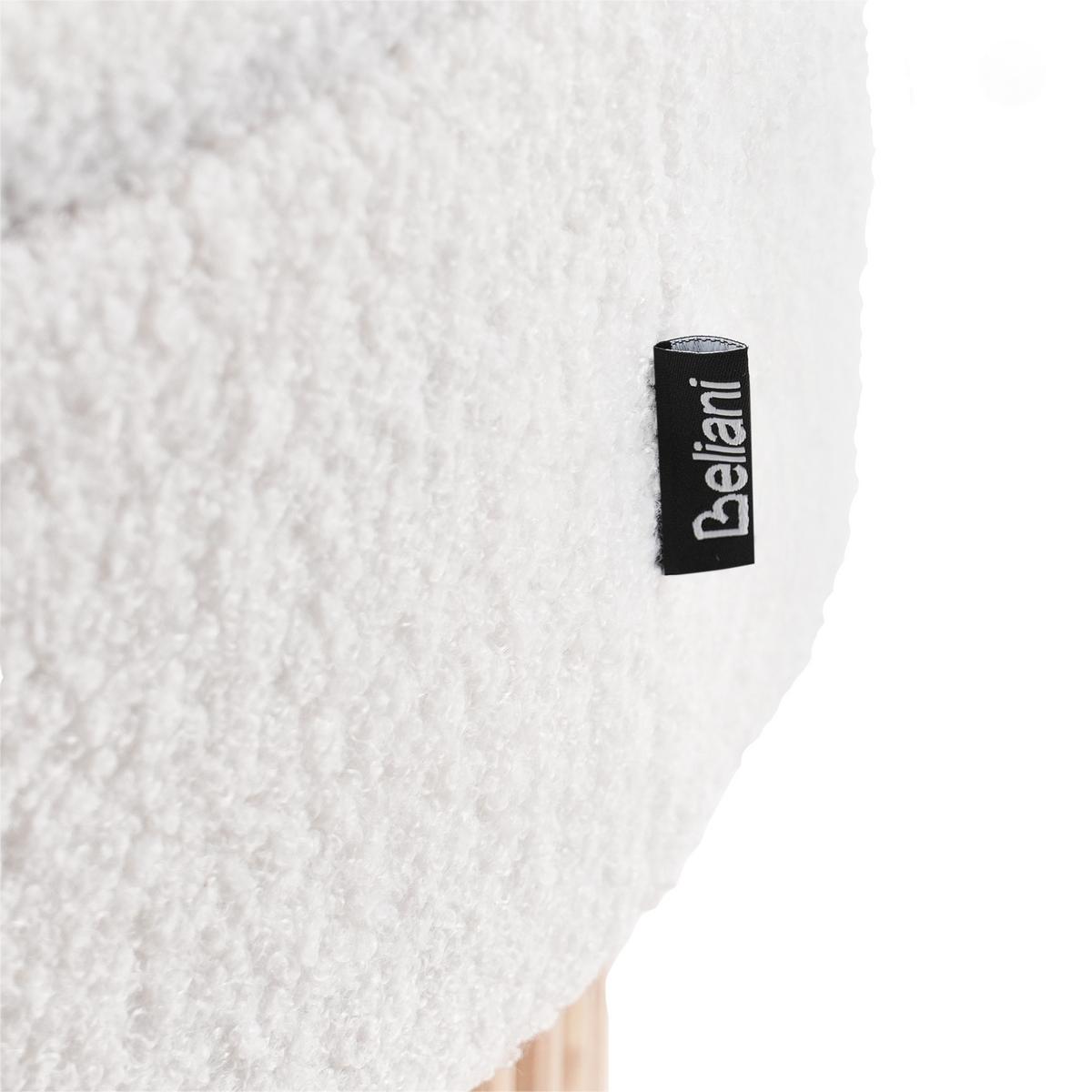 POUF mit Stauraum Bouclé Cremeweiß Richey - Weiß, Textil (50/46/50cm) - Beliani