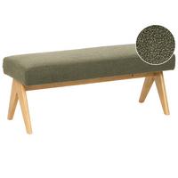 POLSTERBANK Grün/Hellbraun Tamre - Olivgrün/Braun, Holz/Textil (118/48/46cm) - Beliani