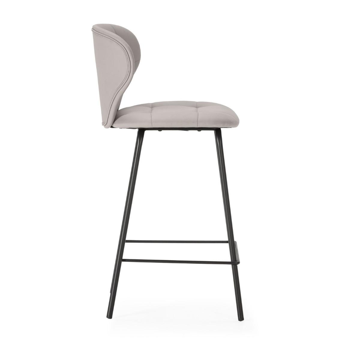 HOCKERN (Set aus 2) mit schwarzen metallbeinen - maura 45/52/67 cm - Beige, Kunststoff (52/67/45cm) - Calicosy