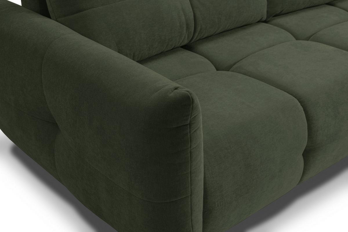 BETTSOFA MODA Grün Chenille-Stoff mit Schlaffunktion - Grün, Holz (245/86/110cm) - MASSENO