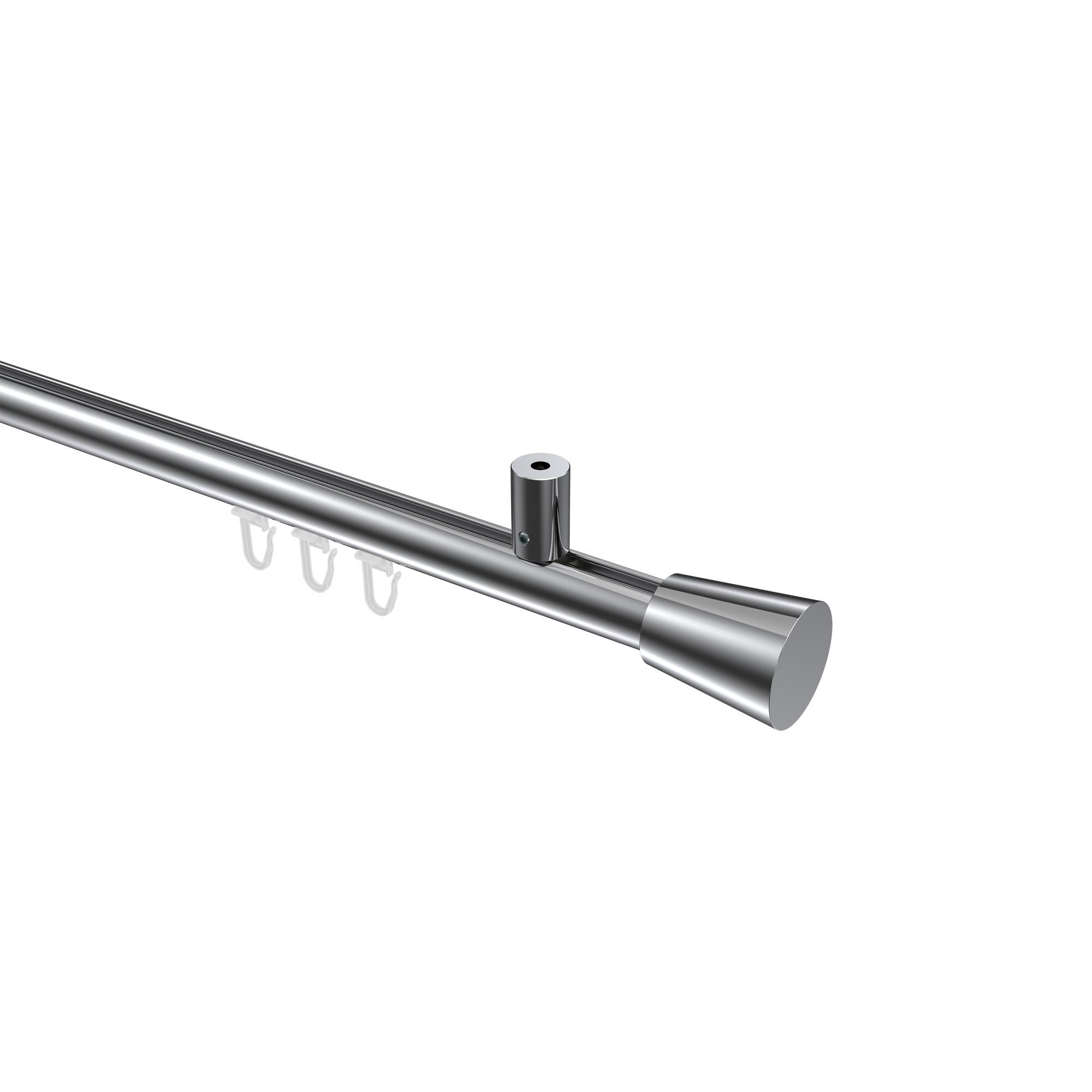 GARDINENSTANGE INNENLAUF Sonius Sitra 160 cm, 1-läufig, 20 mm Ø Chrom - Chromfarben, Metall (160cm) - INTERDECO