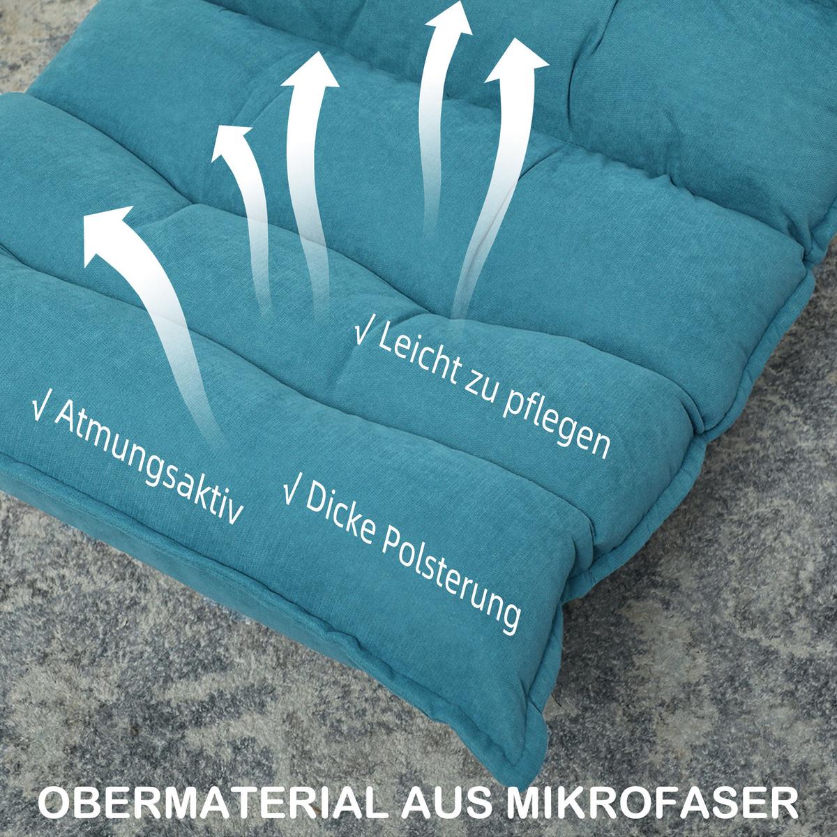 RELAXSESSEL Stahl, Samt, Blau - Blau, Metall (70/95/62cm) - HOMCOM