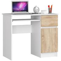 SCHREIBTISCH Weiß, Eiche Sonoma 77/90/50 - Weiß, Holzwerkstoff (120/50/77cm) - RAUMHIRSCH FURNITURE