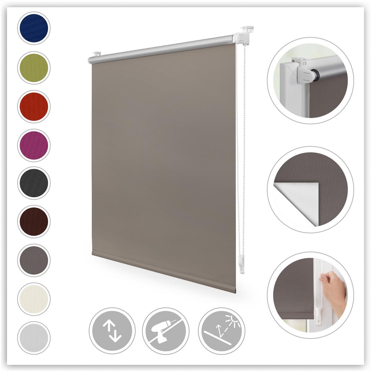THERMO-ROLLO KLEMMFIX, OHNE BOHREN, VERDUNKELUNG - Taupe, Kunststoff (95/150cm) - Lichtblick Original