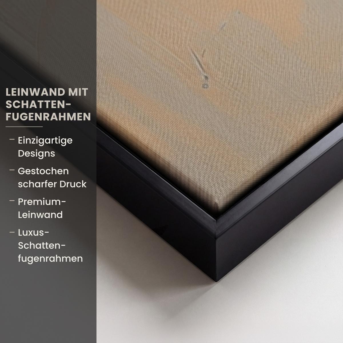 LEINWAND Bilder mit Rahmen - Osterhase - Pastell - Eier - 90x60 - Beige, Textil (90/60cm) - MuchoWow