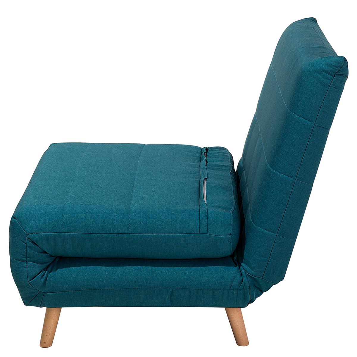1-SITZER-SCHLAFSOFA Polyester Blau Setten - Hellblau, Textil (104/82/190cm) - Beliani