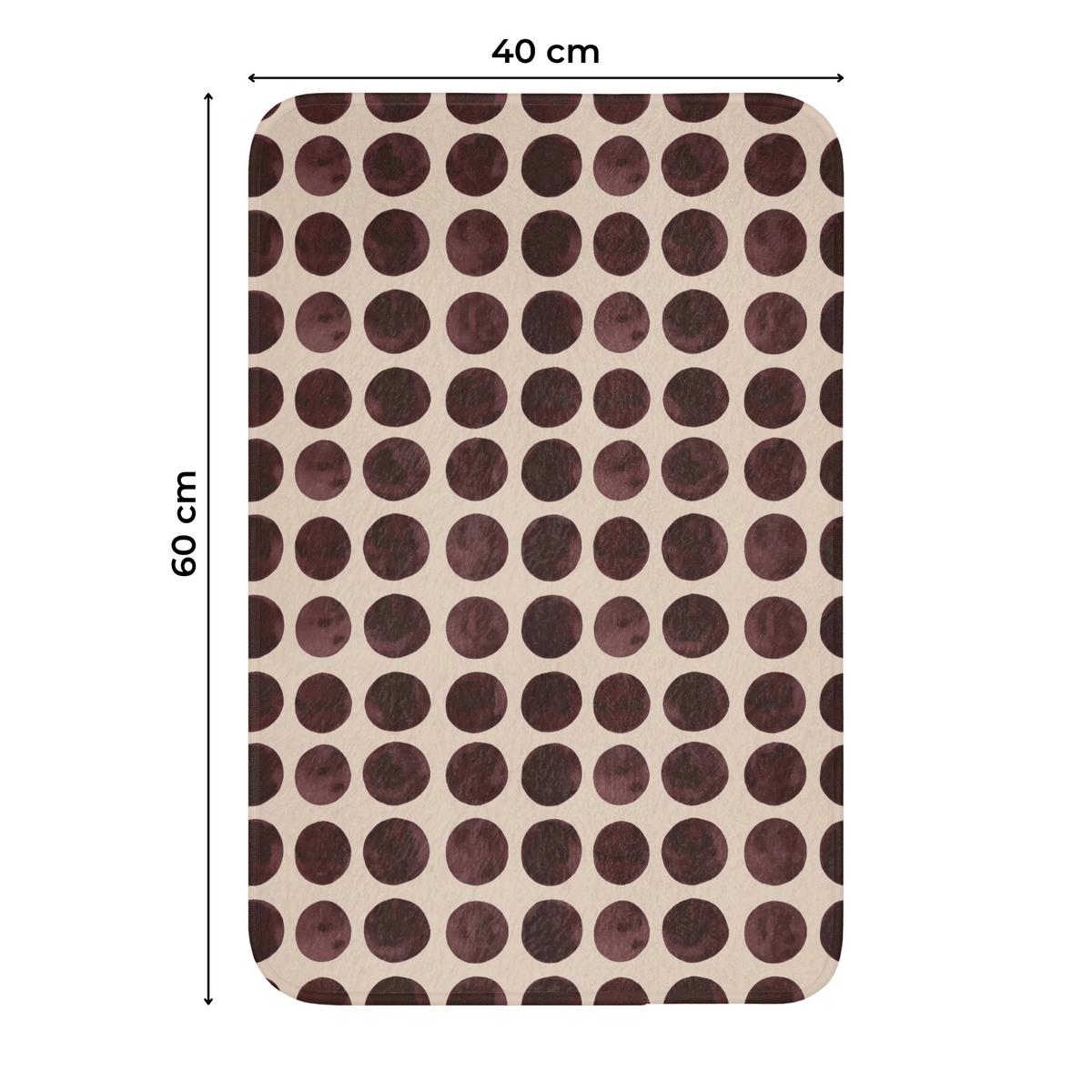 WC-VORLEGER Polka dots - Muster - Braun WC Teppich 40x60 cm - Bordeaux, Textil (40/1cm) - OnlyWow