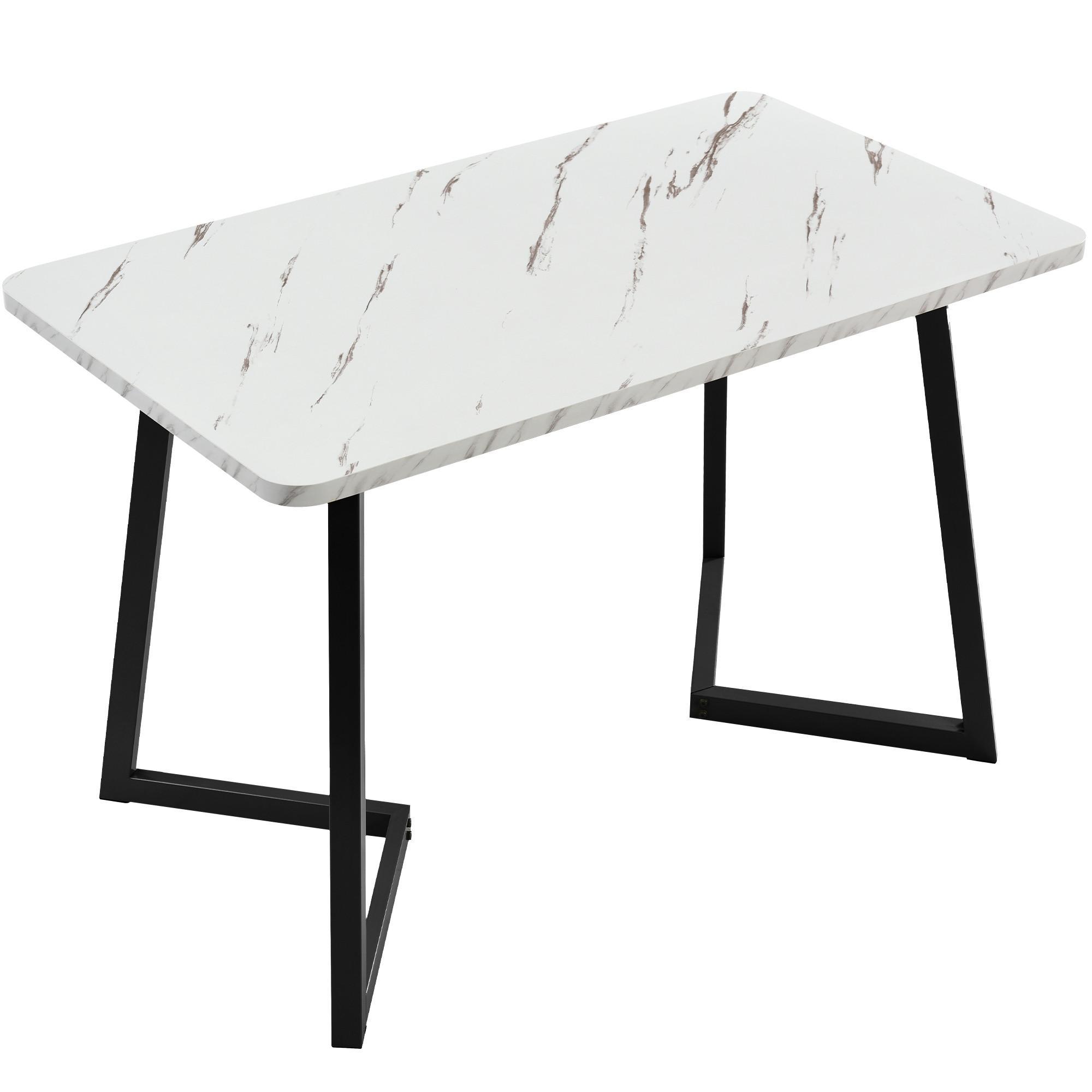 ESSTISCH Weiß 117/68/75CM - Weiß, Holzwerkstoff/Metall (117/68/75cm) - Urban Meuble