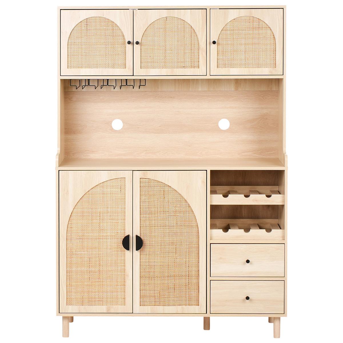 BUFFETSCHRANK 120 cm Hellbraun Campbellton - Hellbraun, Holzwerkstoff (120/173/40cm) - Beliani