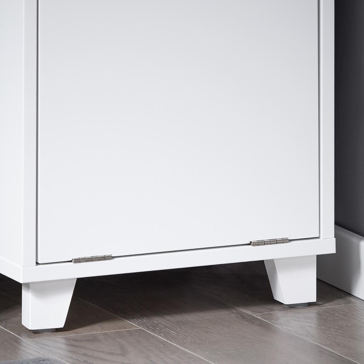 WÄSCHESCHRANK Weiß - Weiß, Holzwerkstoff (35/105/30cm) - SoBuy
