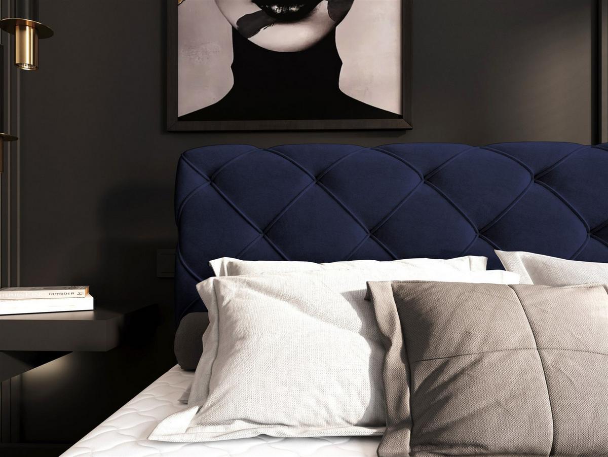 BOXBETT Gisel - Blau, Holzwerkstoff/Textil (180/200cm) - Fun Möbel