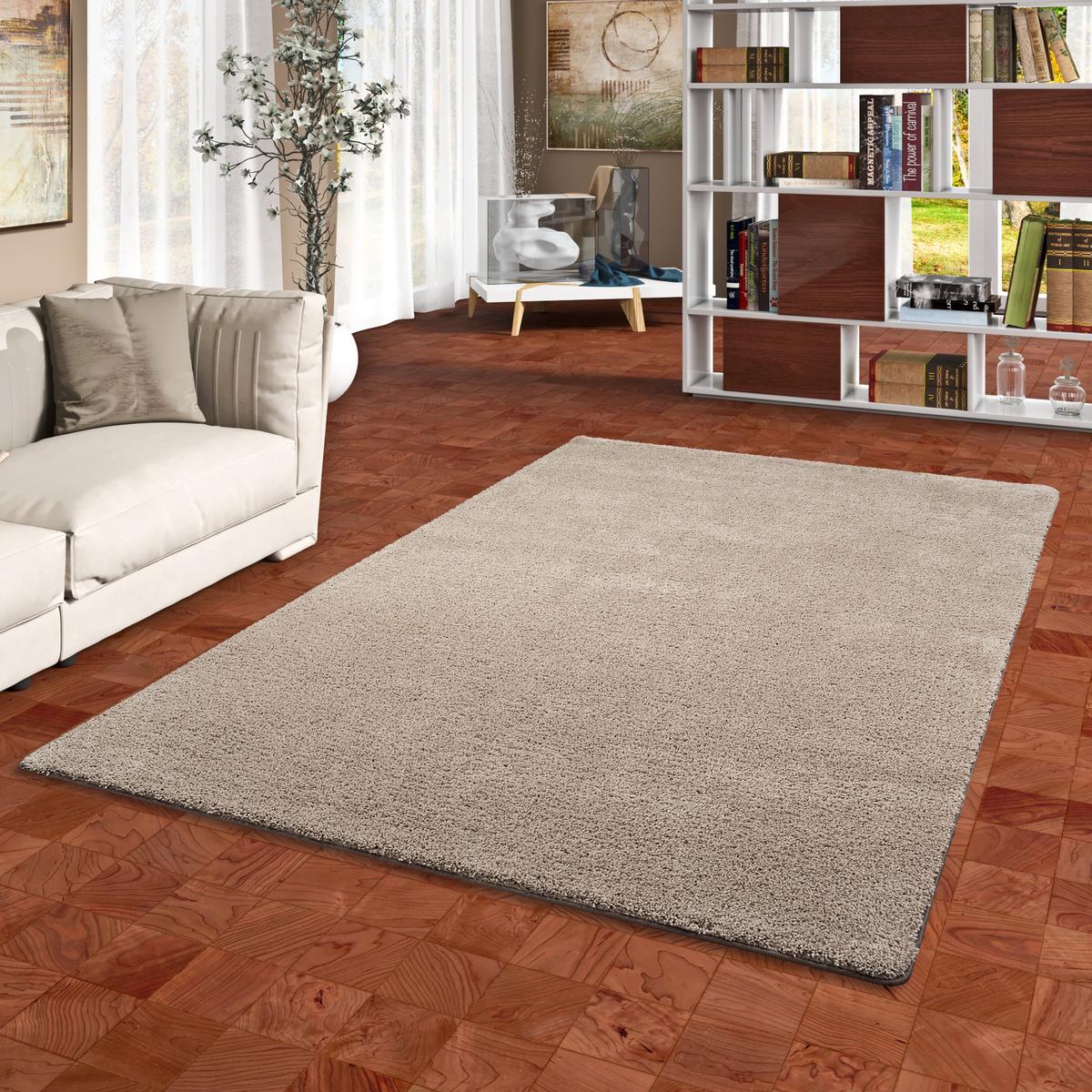 HOCHFLOR SHAGGY TEPPICH PALACE - Taupe, Textil (80/320cm) - Snapstyle