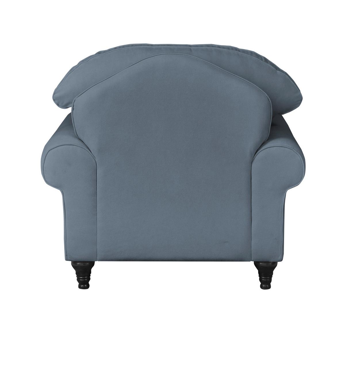 SESSEL blau Landhaus, Loungesessel 110 cm - Blau/Braun, Holz/Textil (110/95/100cm) - Furn.Design