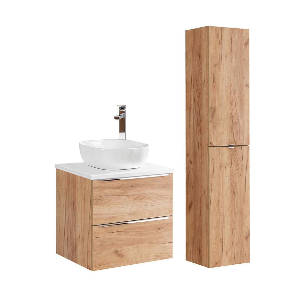 BADMÖBEL 60.4cm April 2er-Set Weiß - Weiß, Holzwerkstoff (60.4/59/46cm) - Petits-meubles