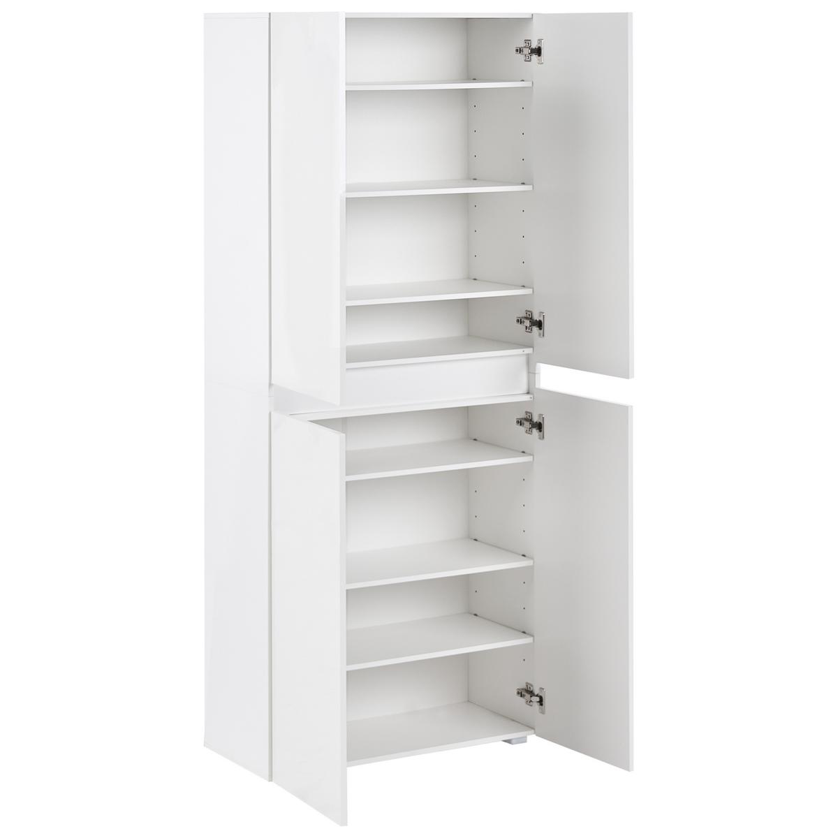 SCHUHSCHRANK Weiß Lethbridge - Weiß, Holzwerkstoff (77/180/36cm) - Beliani