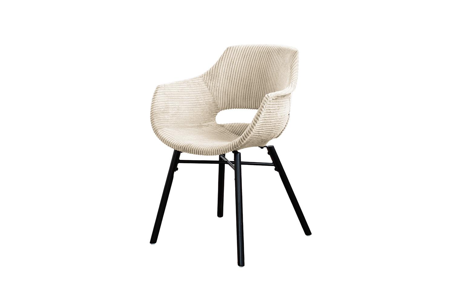 ESSZIMMERSTUHL ZAJA Cremeweiß Cord (1er-Set) - Creme, Textil (57/82/59cm) - KAWOLA