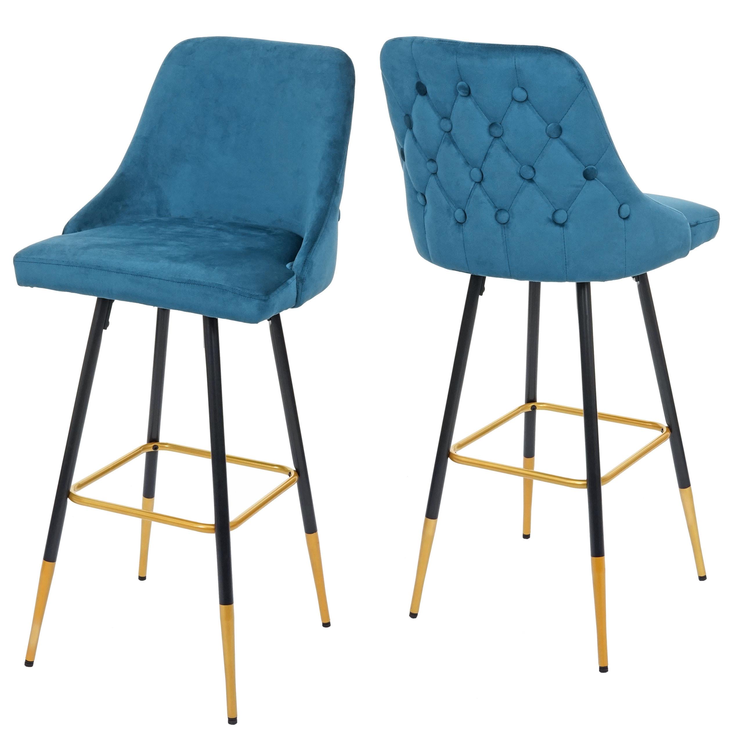 BARHOCKER Petrol 2er-Set - Petrol, Textil (47/110/50cm) - MCW