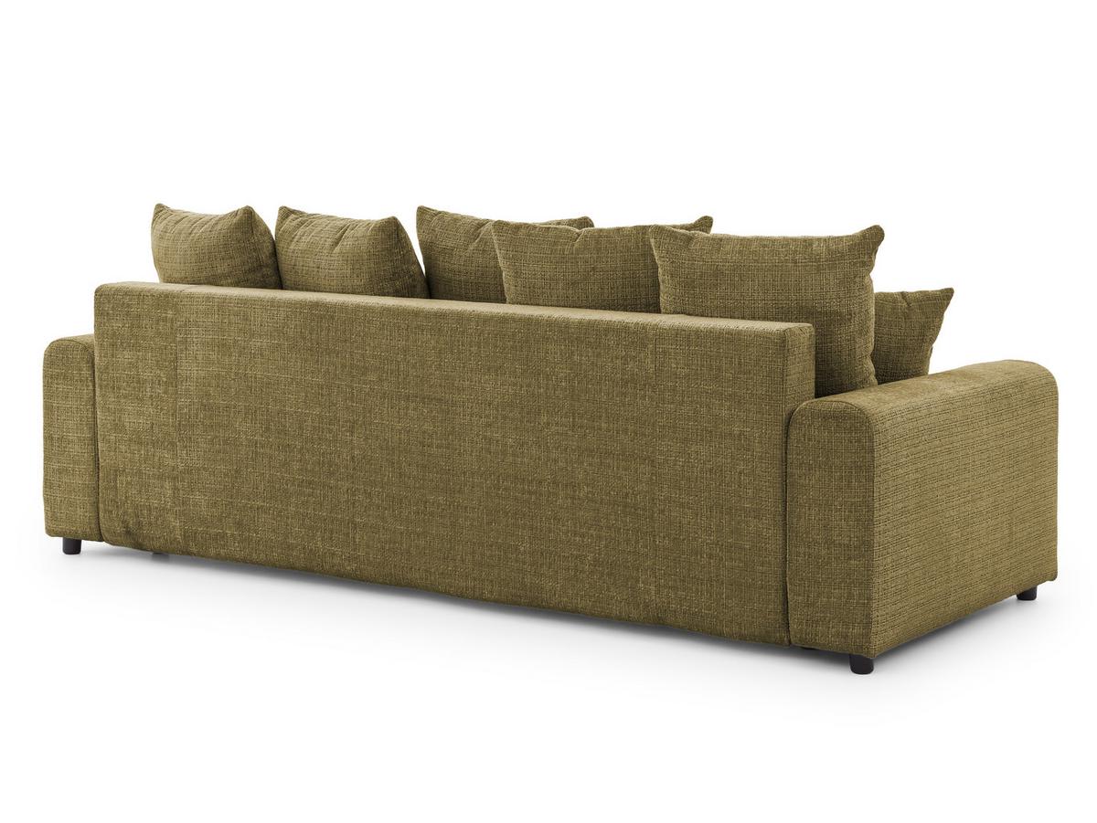 SCHLAFSOFA Calma mit Bettkasten im Bumpy-Design aus weichem Grün Chenille-Stoff - Schwarz/Grün, Holz/Kunststoff (239/88/98cm) - S-Style Möbel