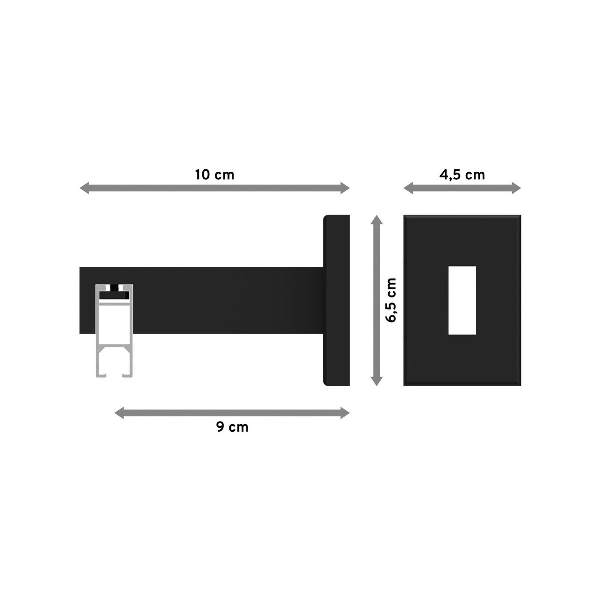 GARDINENSTANGE INNENLAUF Smartline Paxo 160 cm, 1-läufig, 14x35 mm Schwarz - Schwarz, Metall (160cm) - INTERDECO